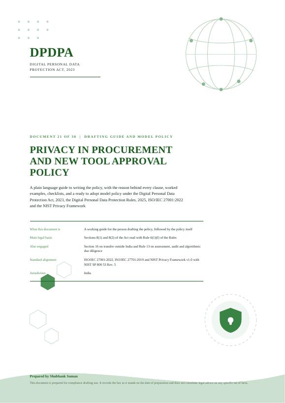 First page of Privacy in Procurement and New Tool Approval Policy