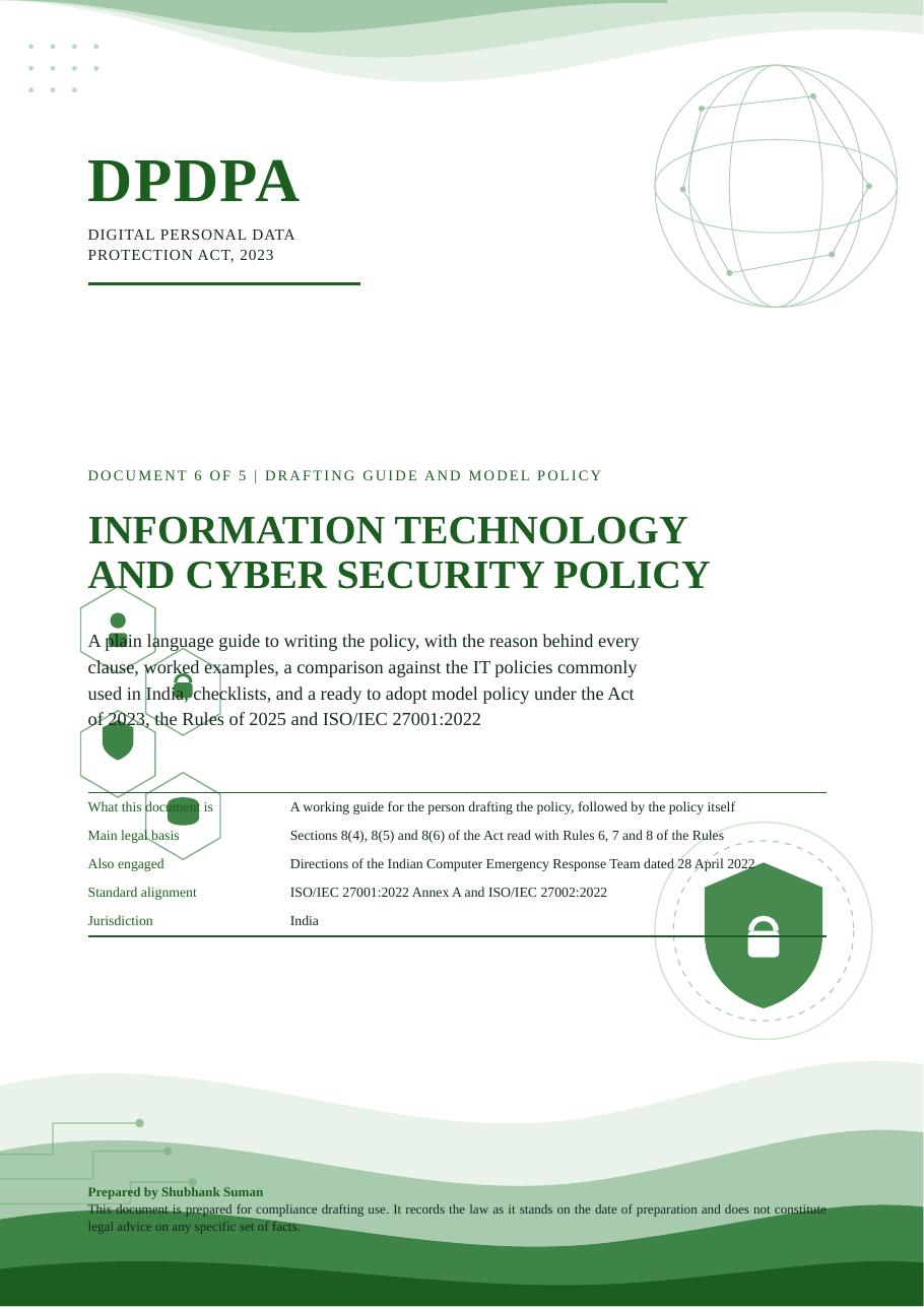 First page of Information Technology and Cyber Security Policy