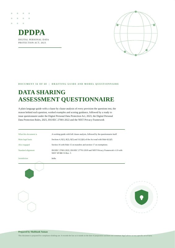 First page of Data Sharing Assessment Questionnaire