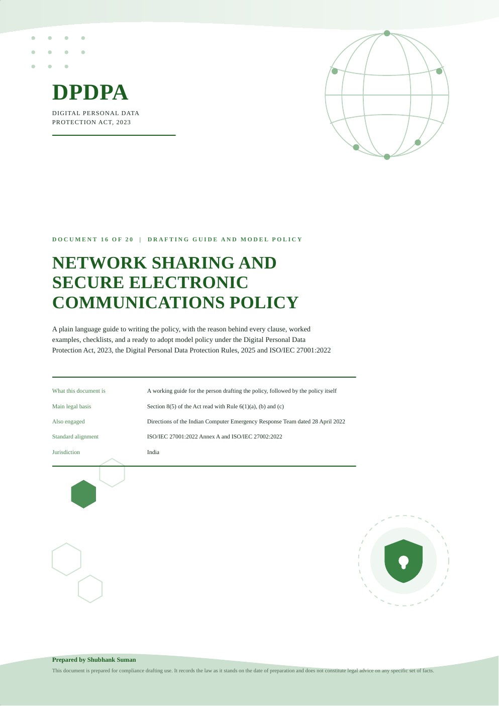 First page of Network Sharing and Secure Communications Policy