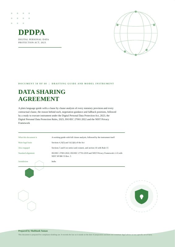 First page of Data Sharing Agreement